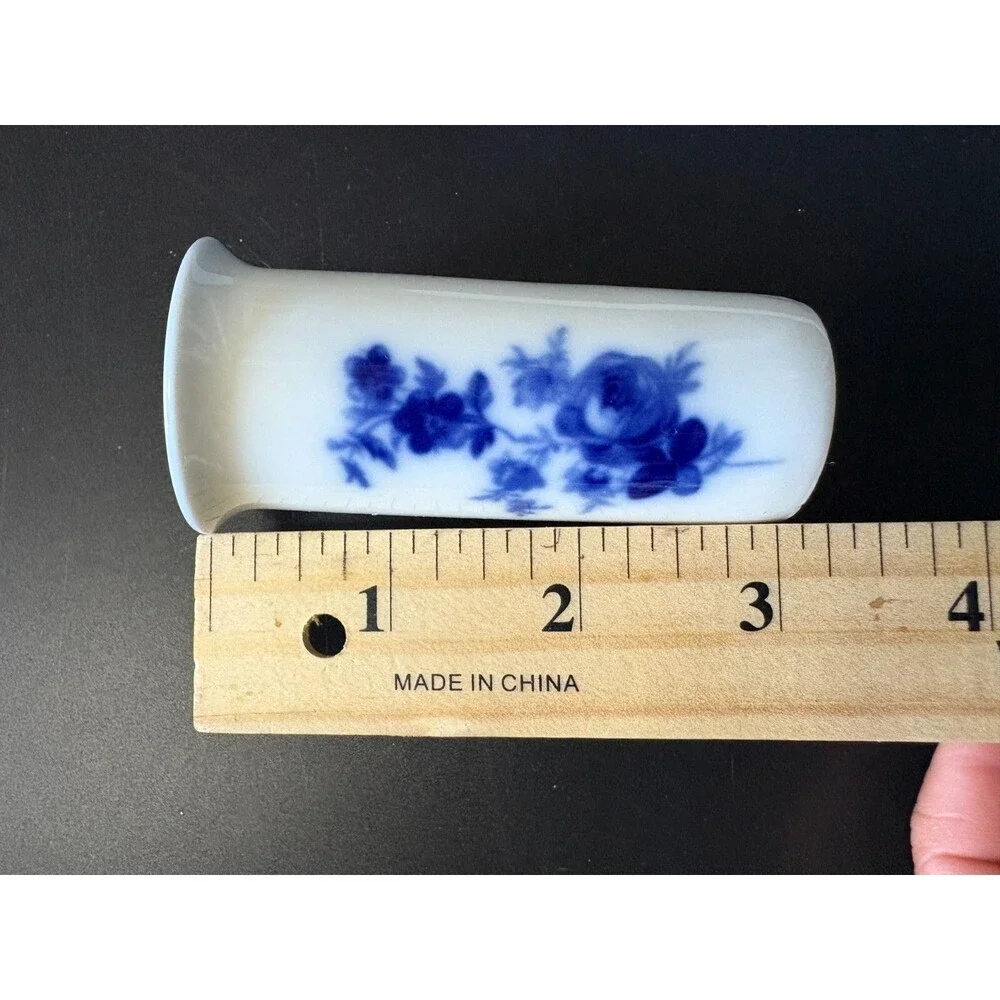 Mosa Holland Bud Vase White Blue Flowers Miniature Floral 3 